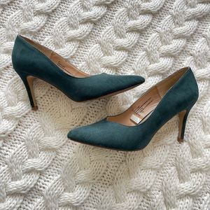 Emerald green jade heels